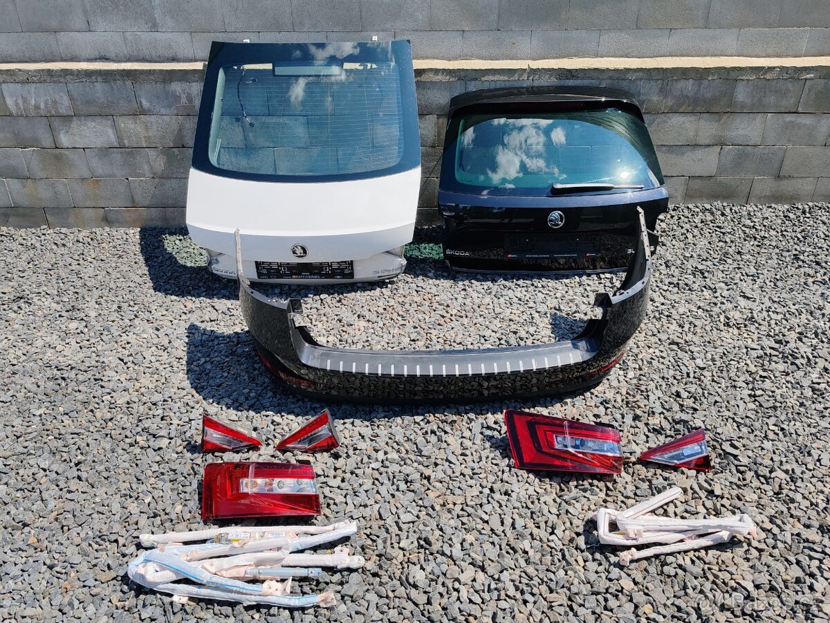 Škoda Superb III Kufrove dveře,Nárazník, Světla, Airbagy