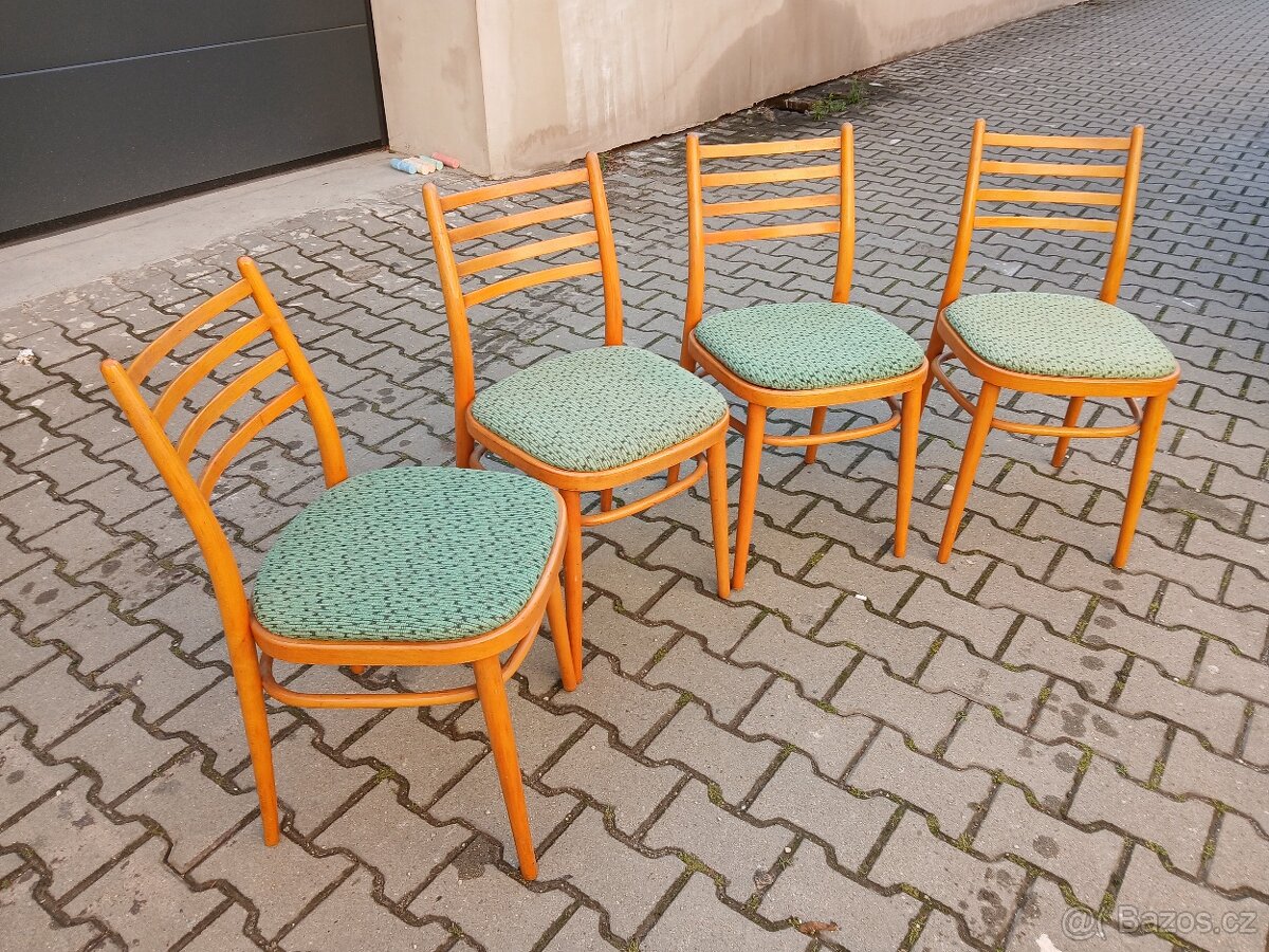 4x Retro židle TON