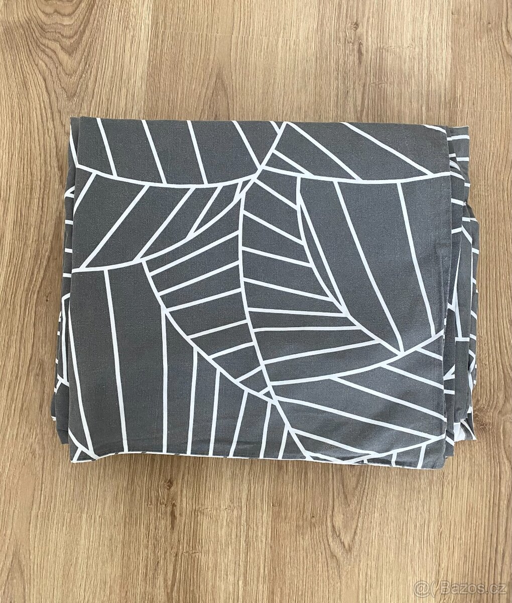 Povlečení na dvoulůžko PAULA perkál 200x220 bílá/šedá Jysk