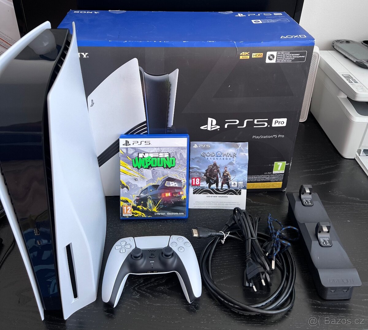 PS5 s mechanikou TOP stav + hry NFS GoW Ragnarok