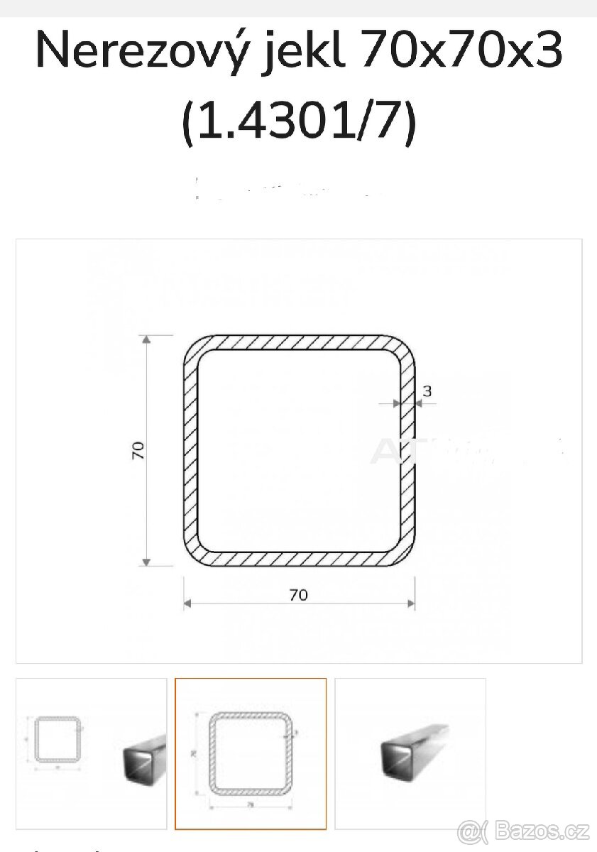 NEREZOVÝ JEKL 70 /70/ 3 4ks třímetrové