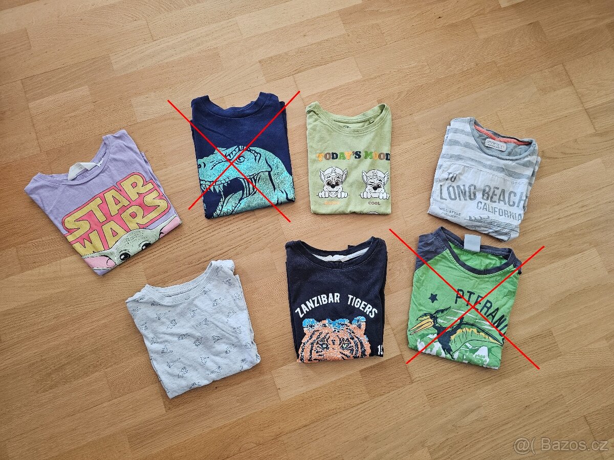 Set triček s krátkým rukávem, 7x tričko, vel. 128