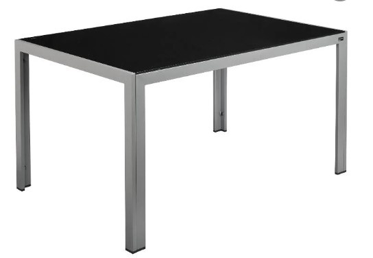 Prodám hliníkový stůl se skleněnou deskou