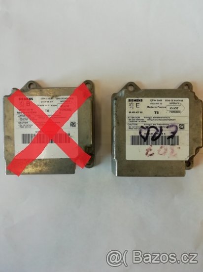Peugeot 307 Řídící jednotka airbagu