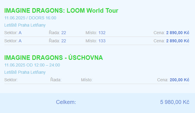 Imagine Dragons Praha 11/6