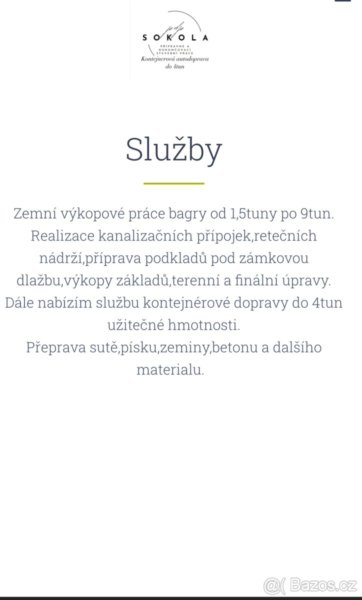 Výkopové práce Bagrem + zapujčení minibagru