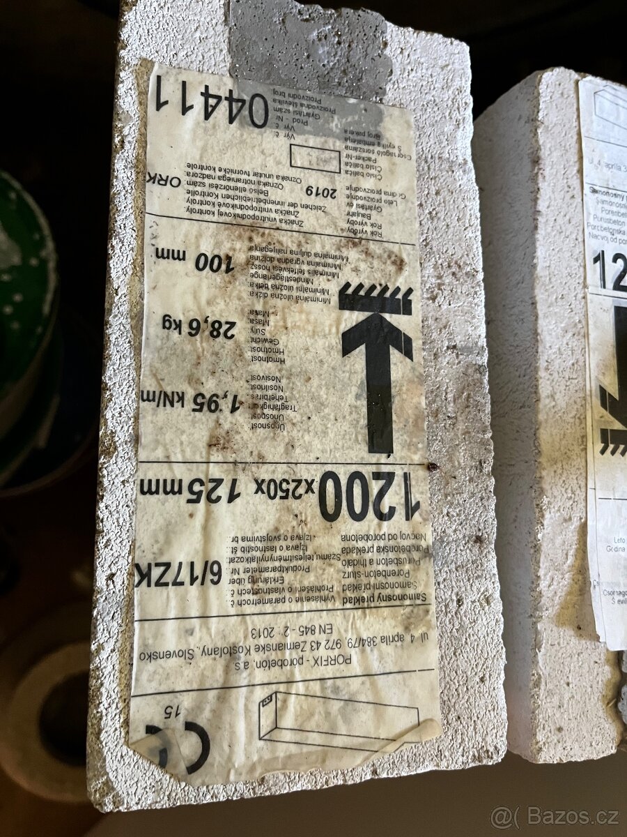 Porfix překlad nenosný 1200x250x125