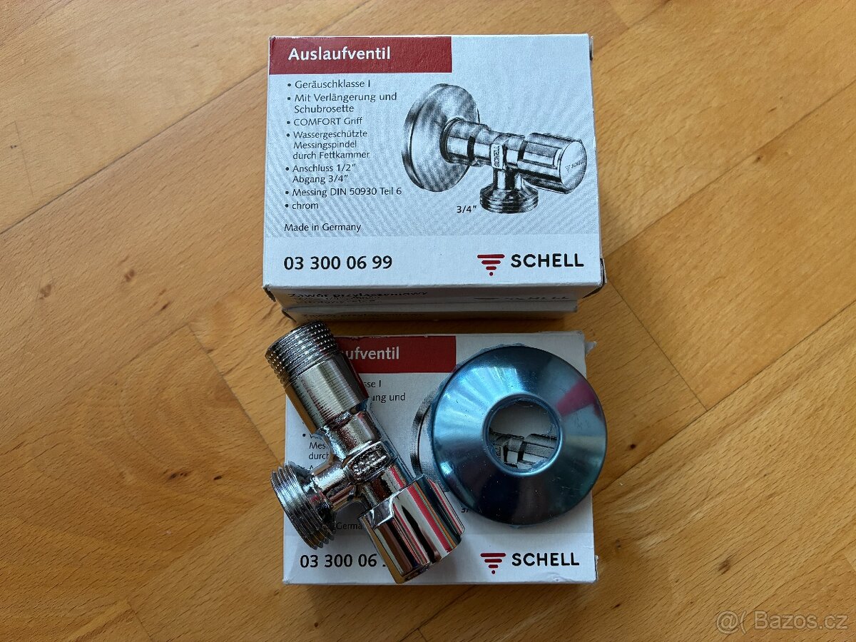 Pračkový ventil SCHELL 1/2" x 3/4" - 3ks