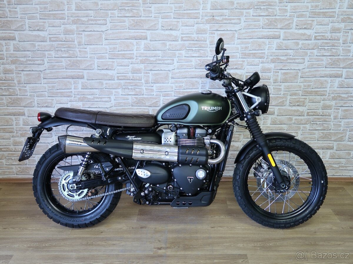 Triumph Street Scrambler 7500km, výfuk Vance Hines