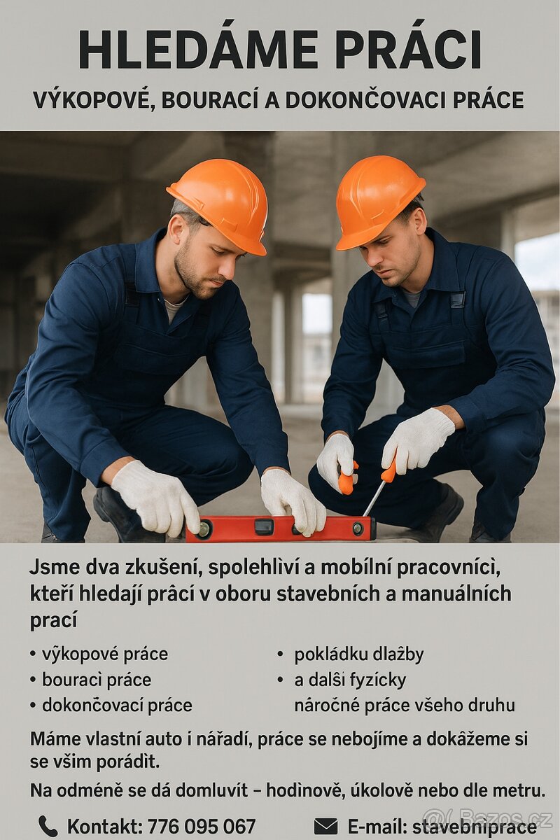 Hledáme práci, zakázku.
