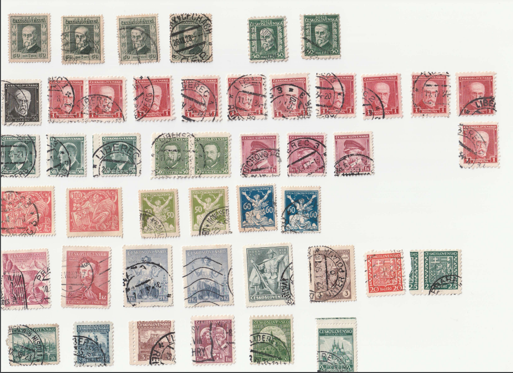 Staré poštovní známky ČSR Československo Masaryk atd