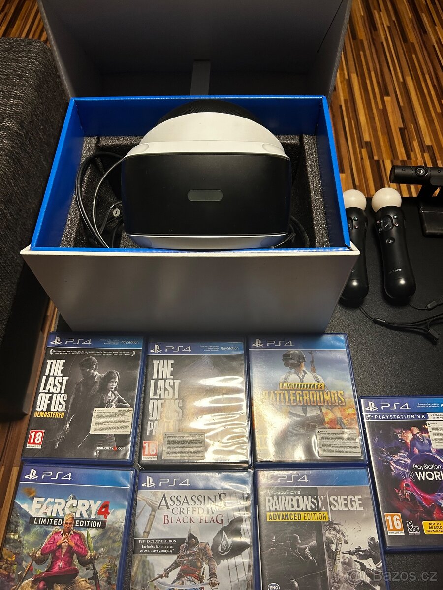 Playstation VR kompletní sada (ovladace,kamera,hry)
