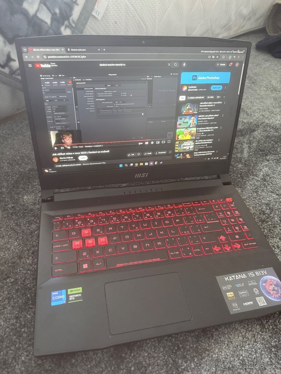 Prodám(vymenim za pocitac) herní notebook MSI Katana 15 B13V