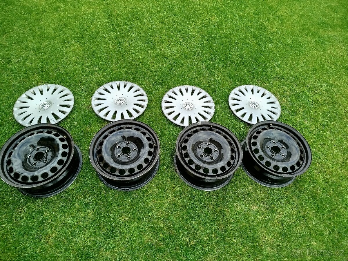 VW 5x112 R16 plechové disky s poklicemi
