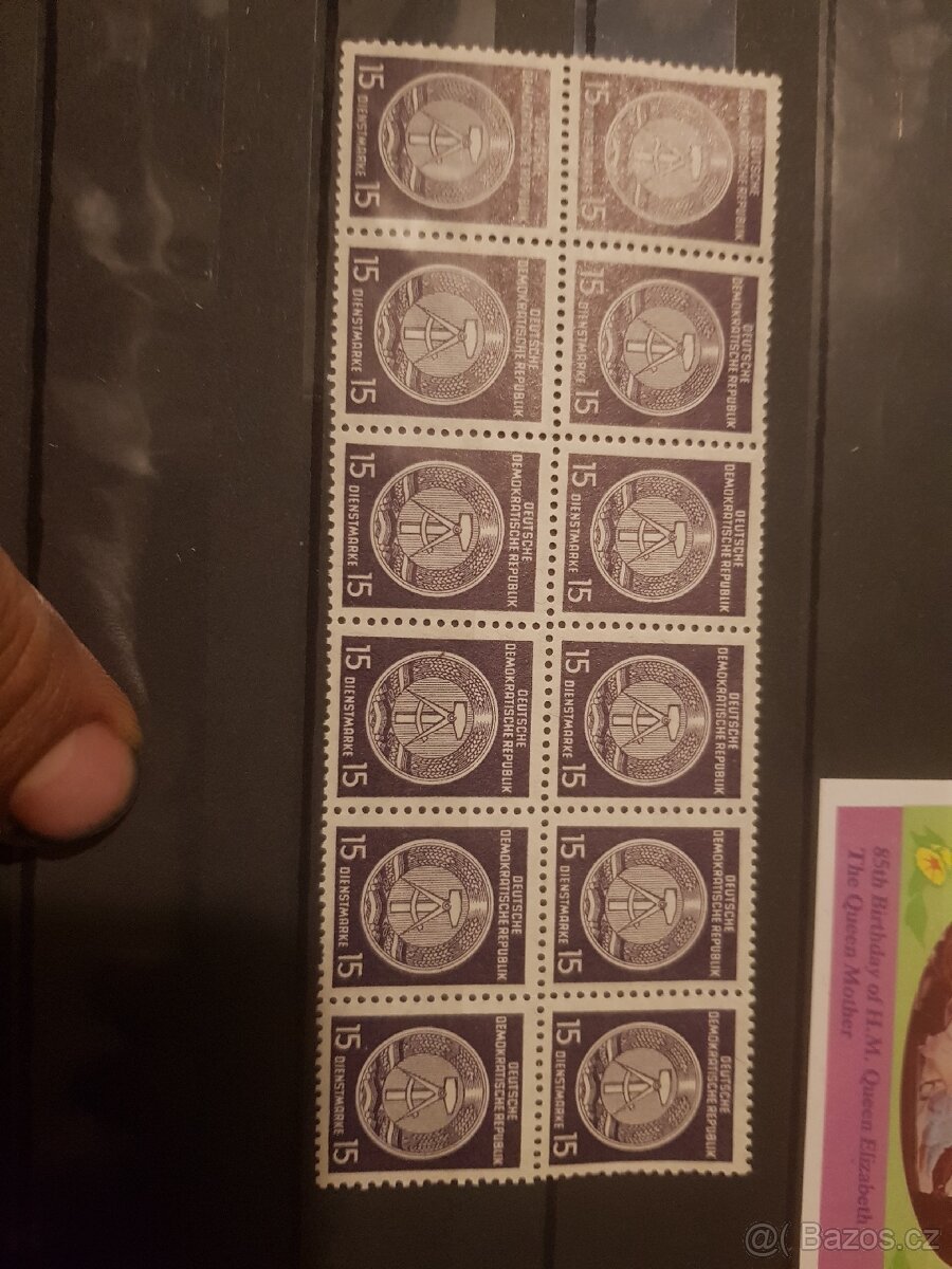 Dienstmarke 15 Pf – chybotisk – blok 8 známek