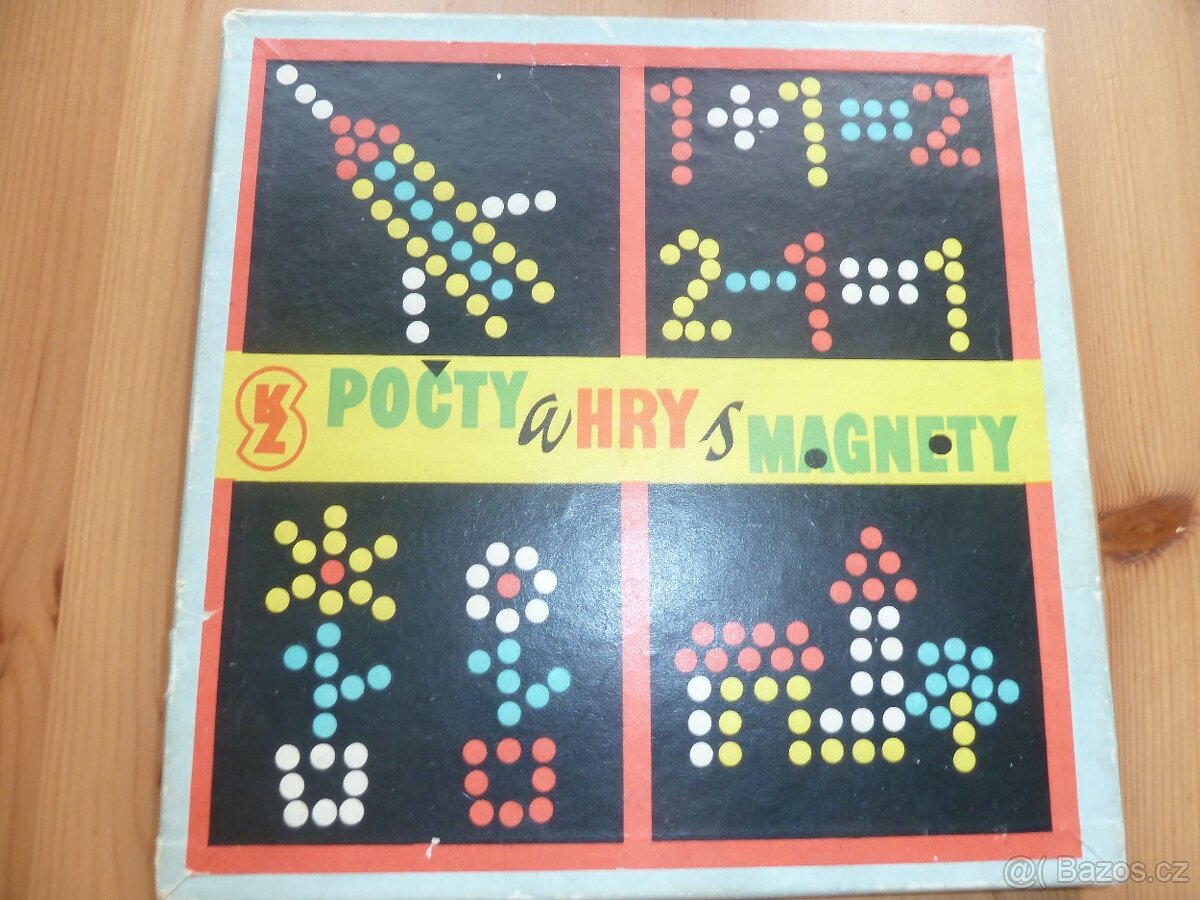 Retro hra Hry a počty s magnety Kovozávody Semily
