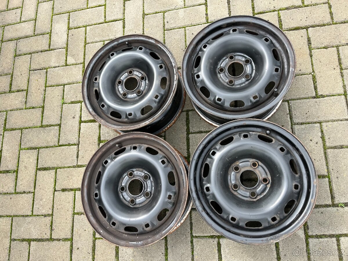 4x plechový disky 5x100 R14, vw, seat