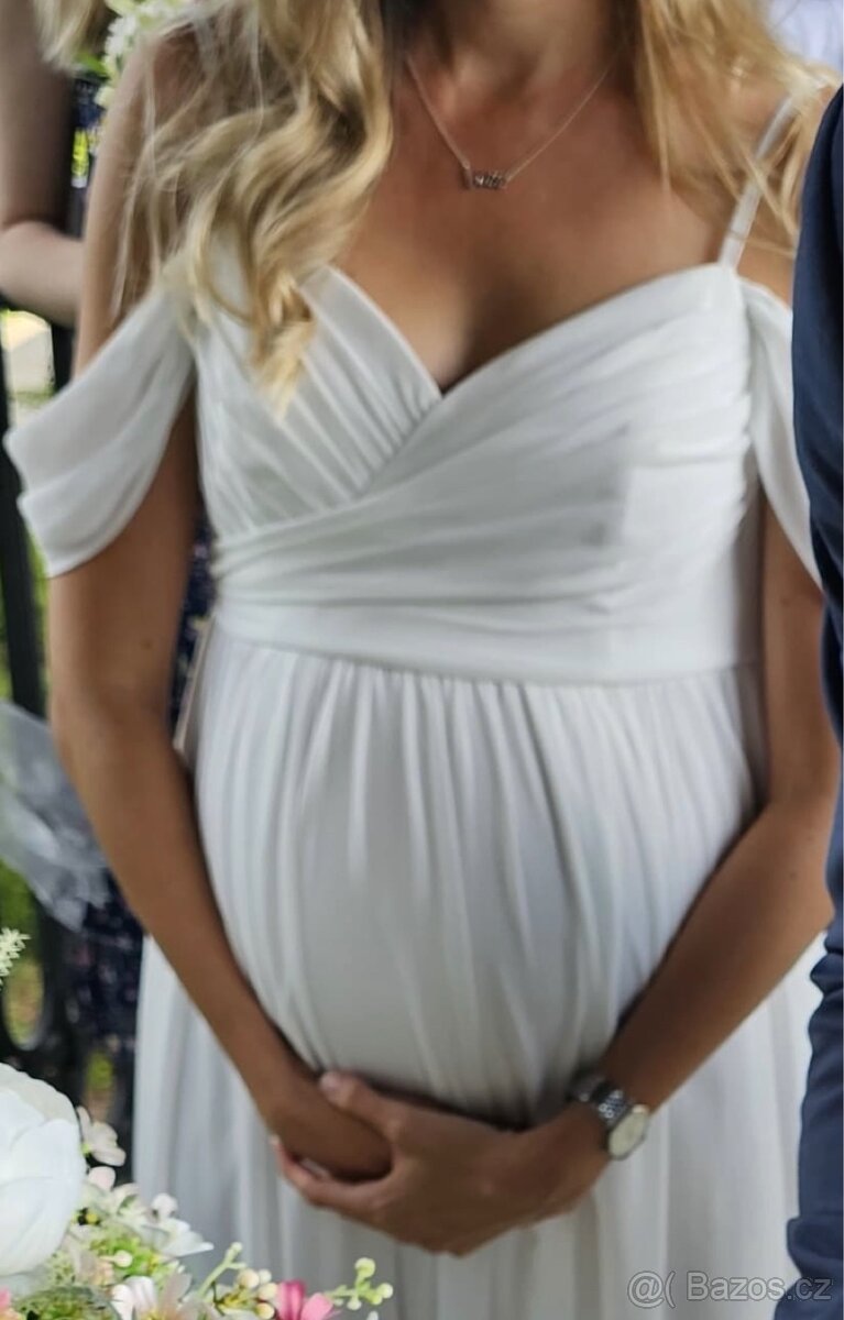 Svatební (tehotenske) šaty vel.38/M
