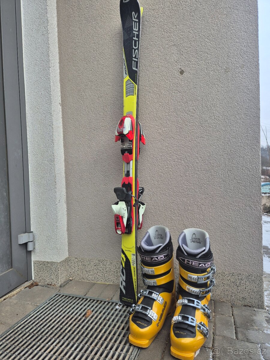 Set lyže 133 cm lyžáky 25-25.5 cm