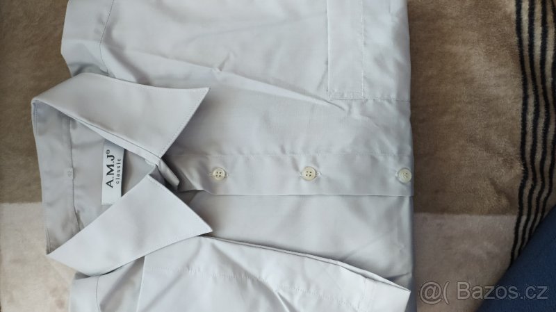 Nová šedá pánská košile s krátkým rukávem vel 45