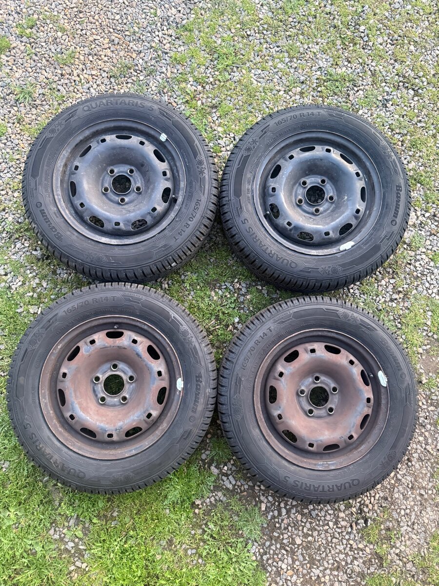 165/70 R14 Sada plechových kol Škoda/VW/Seat/Audi 4 kusy