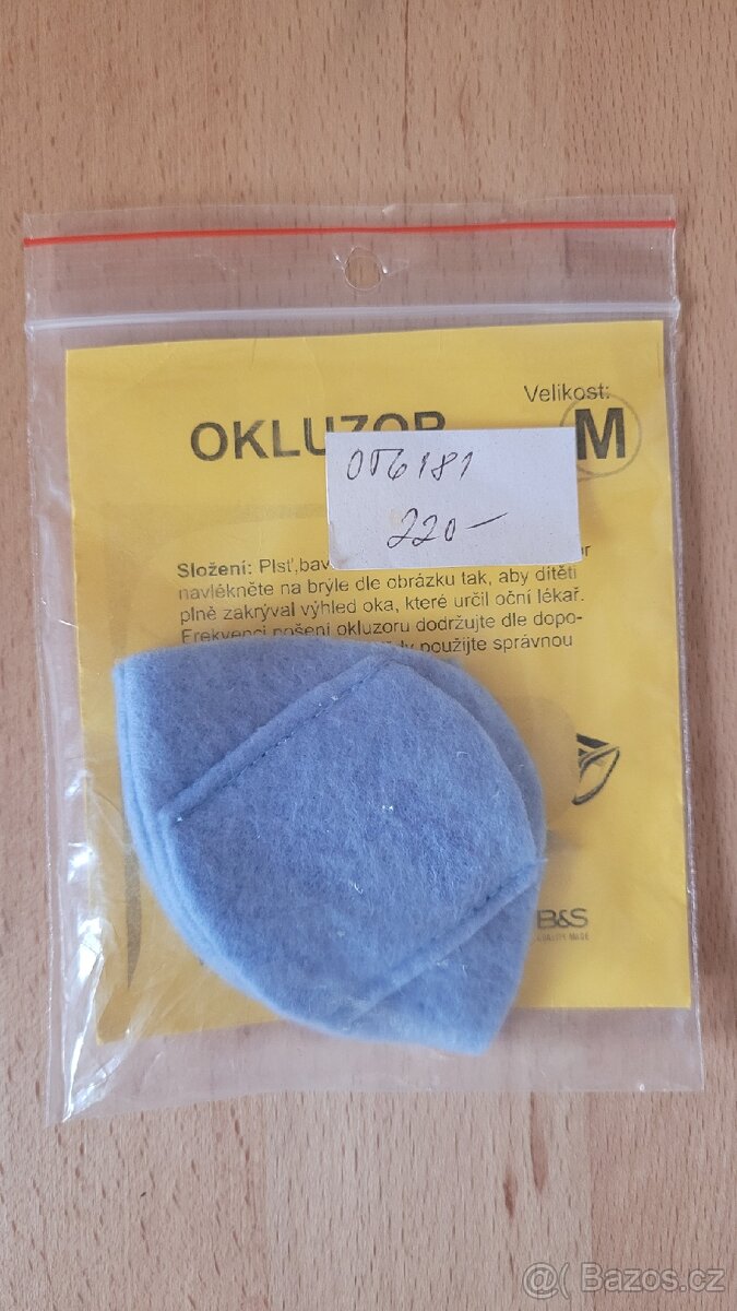 Látkový okluzor, vel. M. Nový.