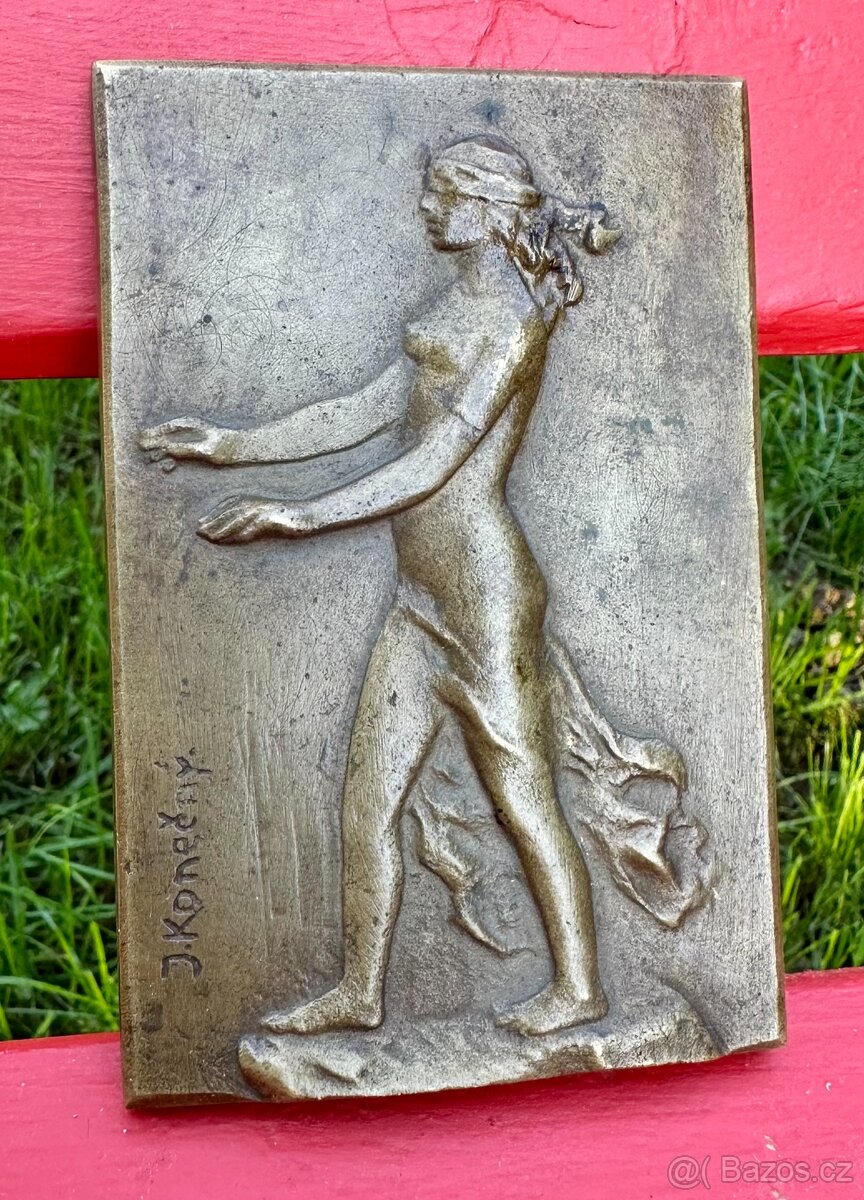 Stará plaketa bronz ORIGINAL J.Konečný PRO FAJNŠMEKRA.