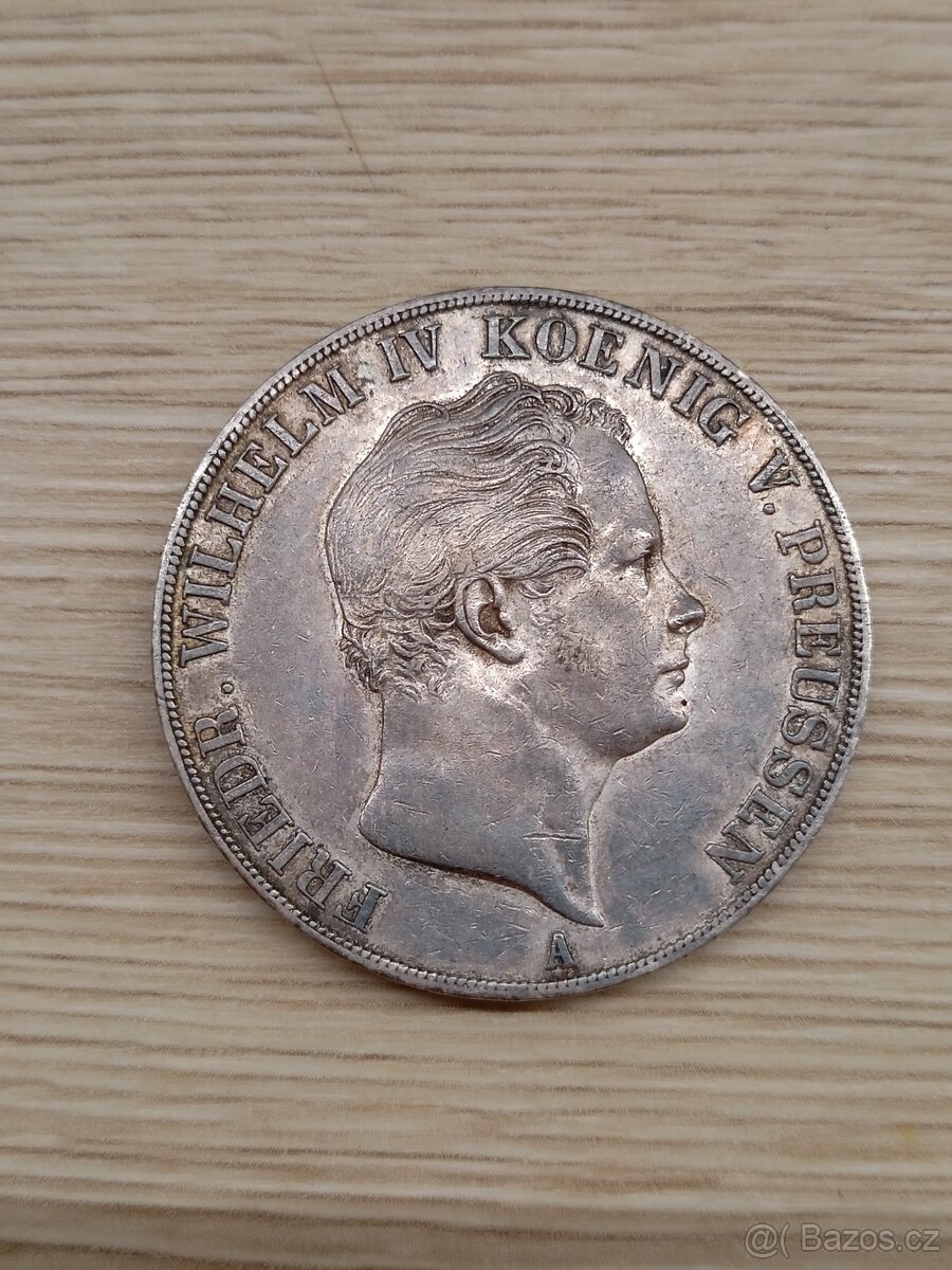 Stříbrný 2 tolar 1845 Prusko