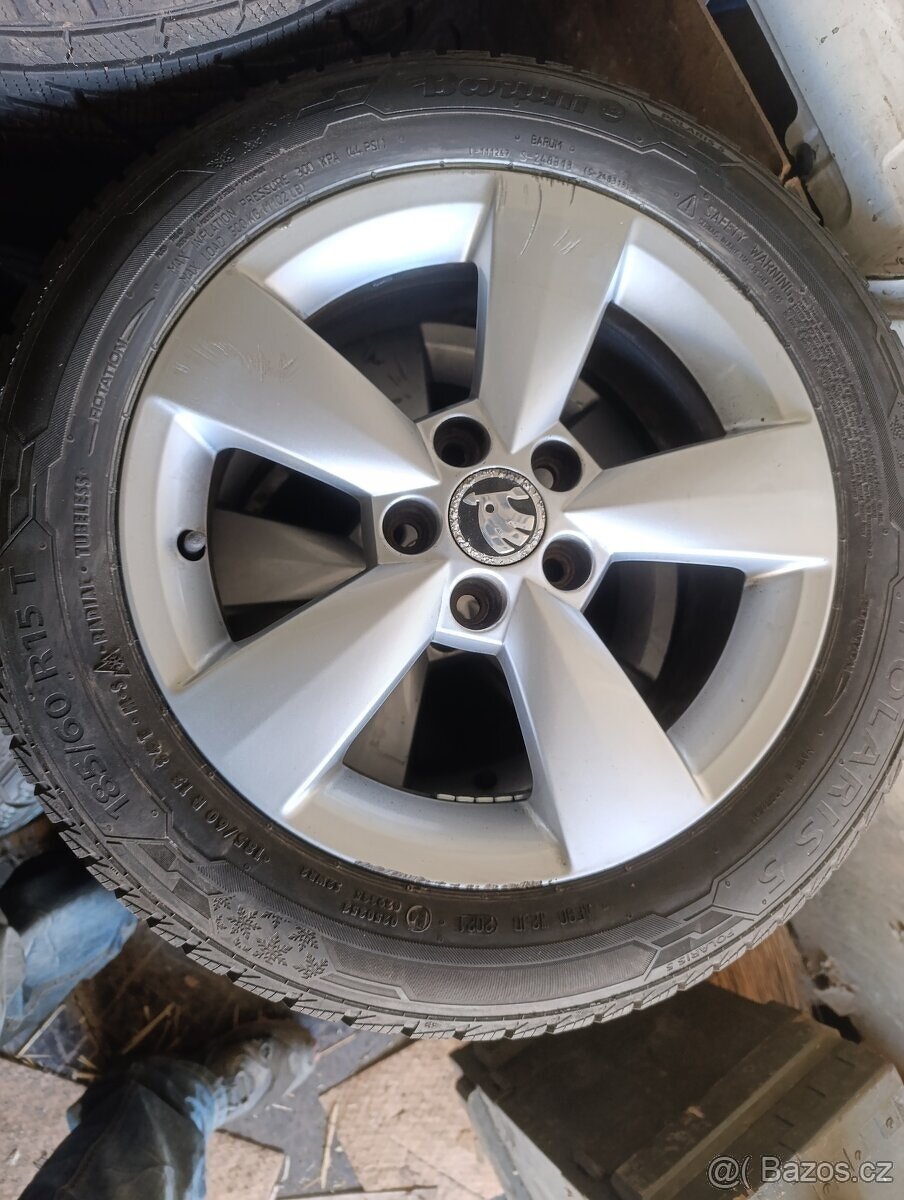 15" zimni alu skoda Rapid Fabia 185/60 R15 5x100