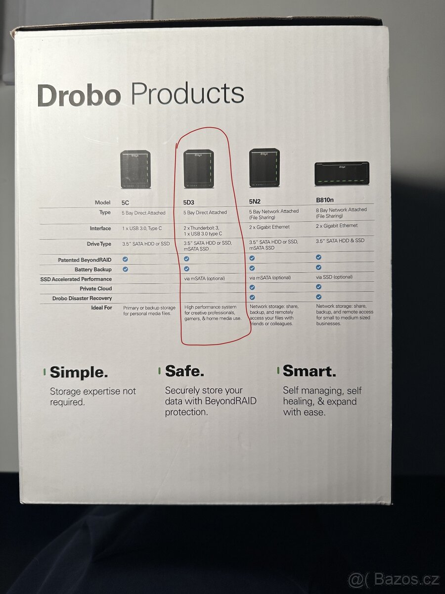 Záložní zařízení DROBO 5D3 s 5x HDD 3TB