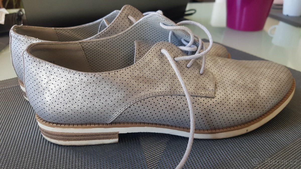 Dámské šedo-stříbrné polobotky Graceland/Deichmann vel. 39