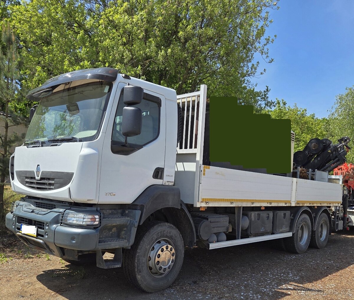 2008 Renault 6x4 +HR(2014) HIAB 188 jeřáb dálkáč valník 32t