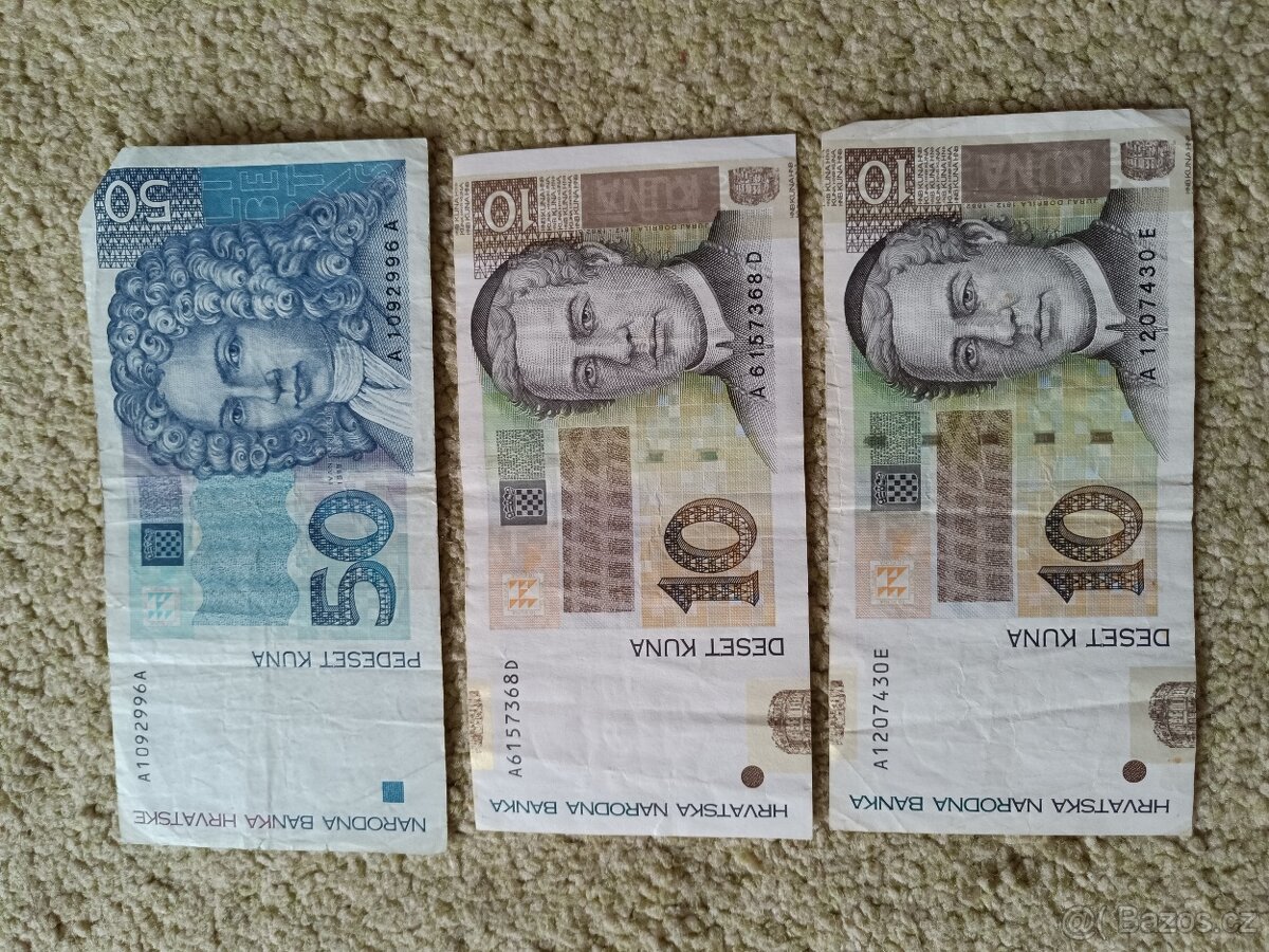 Kuna,Rubl,Am.+Kan.Dolary;Portug.+Špaň.mince