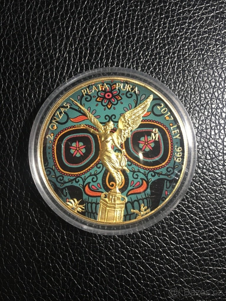 Stříbrná mince 2 oz "Dia de Muertos" 2017 rarita RRR