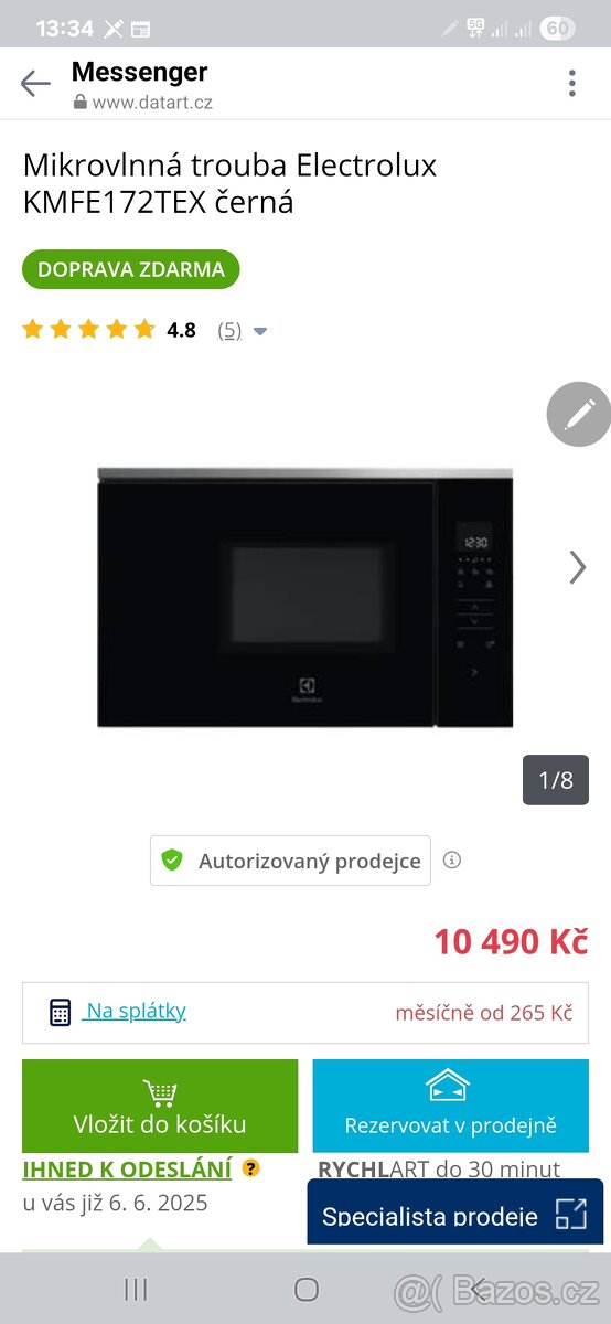 Nová mikrovlnka vestavěná