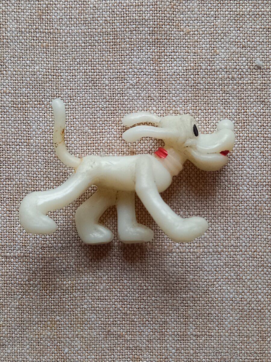 Retro figurka pes Pluto a fosforový pes teriér