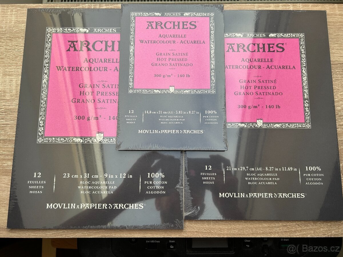 Skicák Arches - umělecký papír 100% bavlna