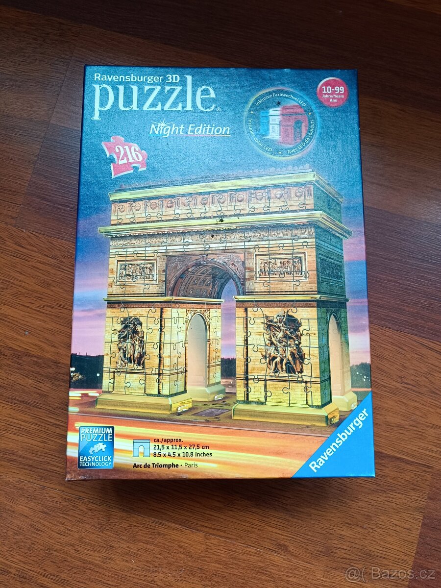 Ravensburger - 3D Puzzle Vítězný oblouk Noční edice