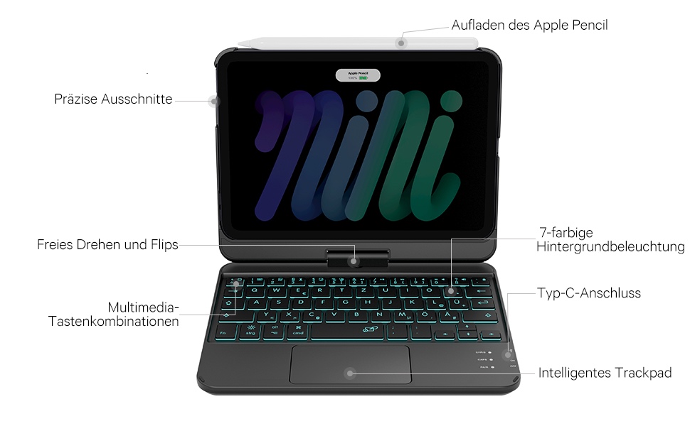 Prodám kryt s klávesnicí pro iPad mini 7 - cena 1900 kc