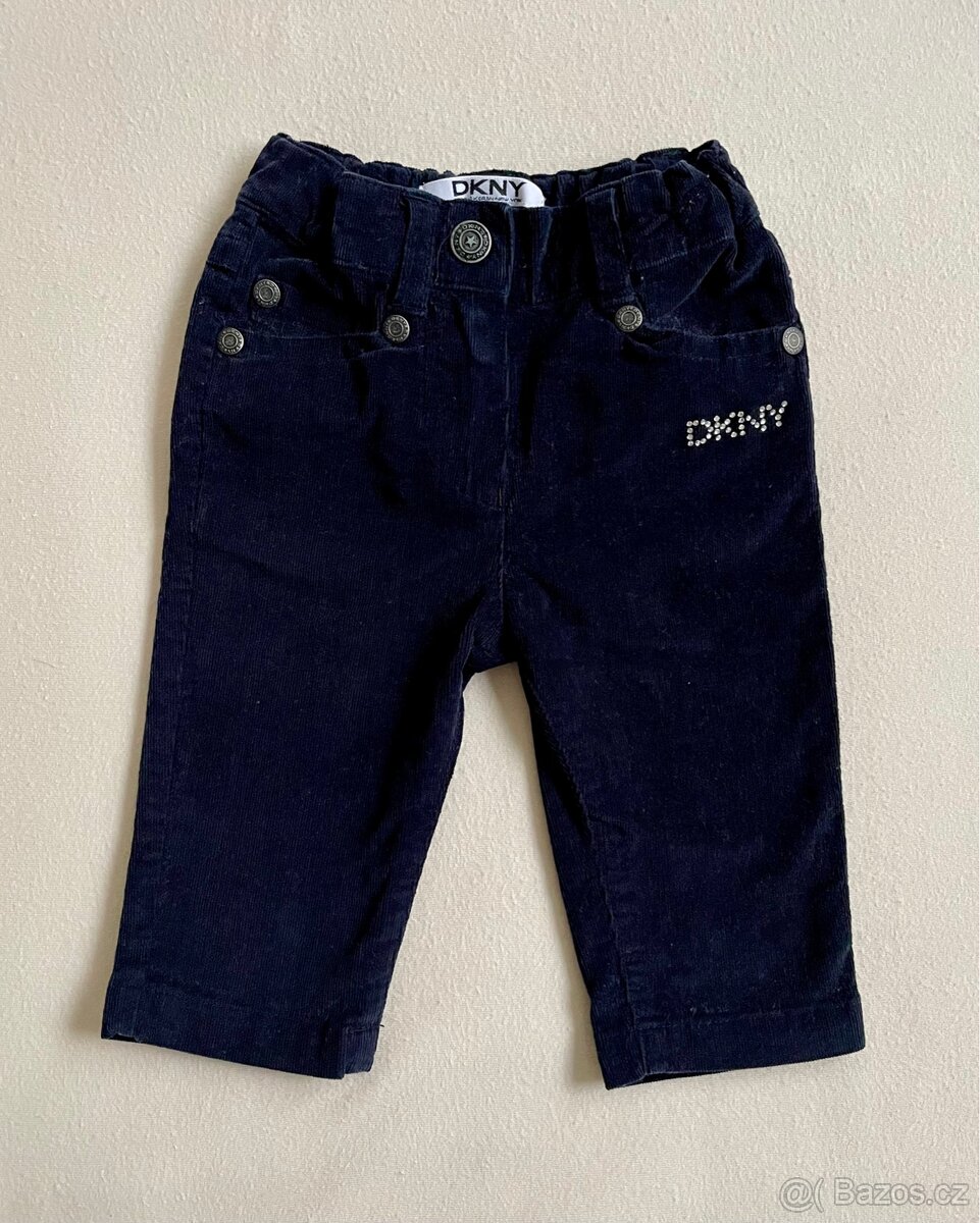 Semišové černé kalhoty značky DKNY - vel. 3 měsíce