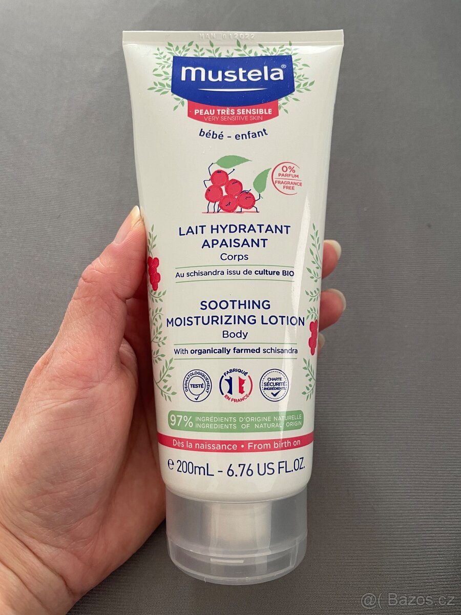 Mustela Zklidňujicí hydratační tělové mléko, 200 ml
