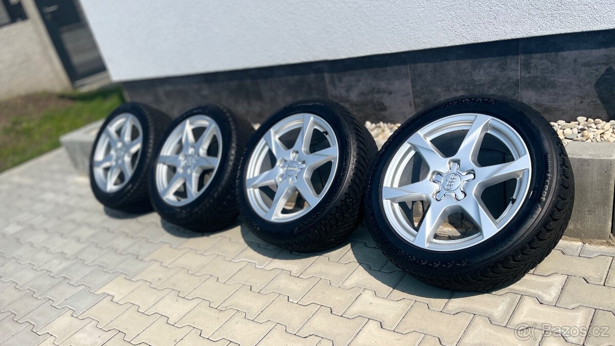 17” Alu kola originál Audi 7,5Jx17 ET 45 + zimní pneu 225/50