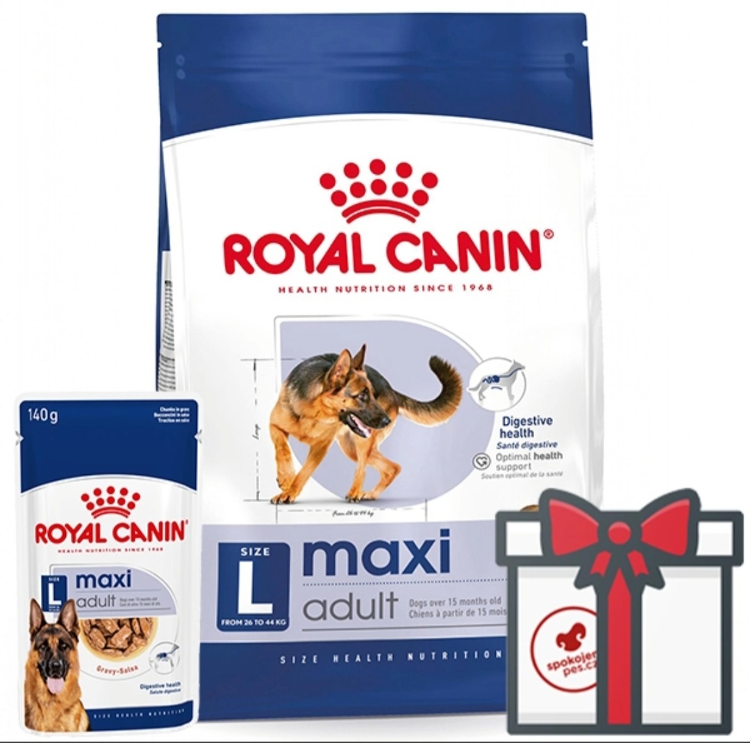 Nenačaté granule Royal Canin Maxi Adult 15kg + 9x kapsička