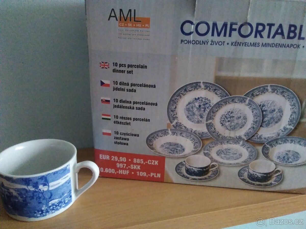 Prodám novou sadu talířů s hrnečky za 300 Kč