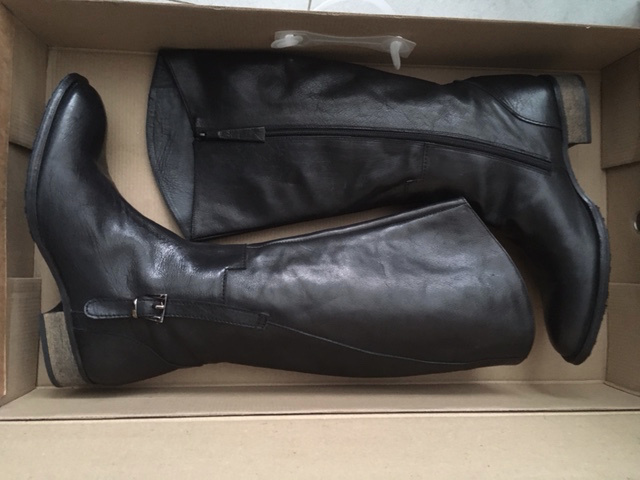 Kožené černé kozačky_vel. 41