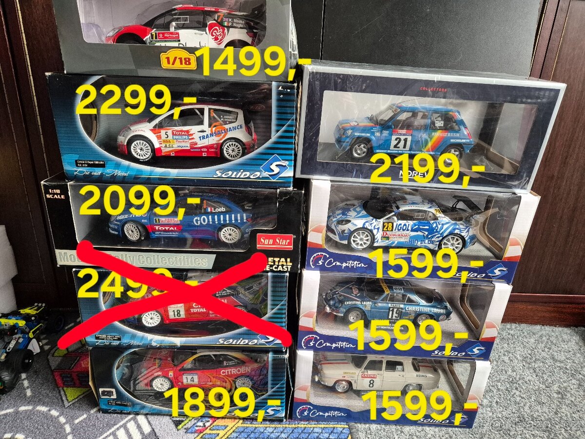 Rally 1:18 Citroen, Renault, Alpine, Ceny u foto