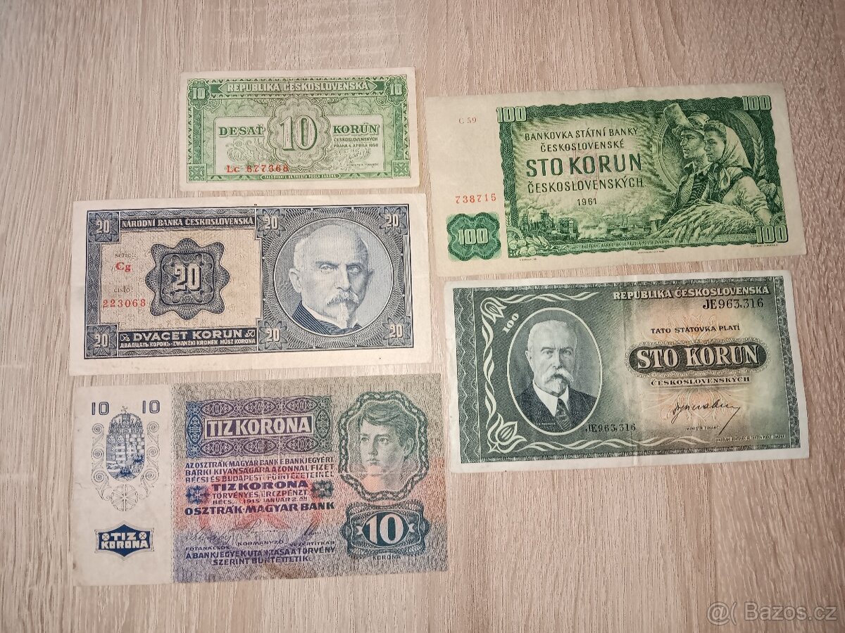 Staré bankovky 5kusů