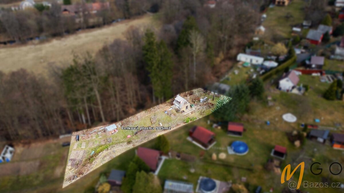 Prodej chaty s vlastním slunným pozemkem 905m2 v Ústí nad Or