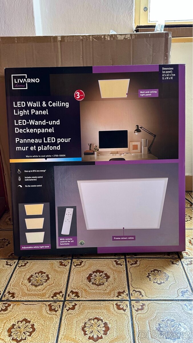 6x NOVÝ Nástěnný/stropní LED panel,ZÁRUKA,LED světlo,OVLADAČ