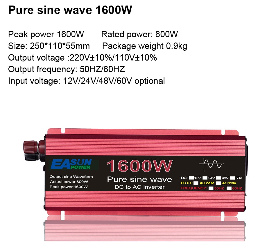 měnič do auta 1600w